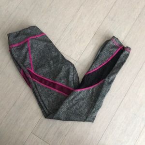 Girl hot pink/gray/black leggings